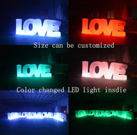 Lettres d'amour géantes gonflables avec lumière LED changeante de couleur