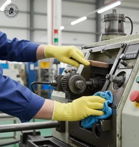 Gants de sécurité jaunes en aramide résistants à la chaleur, tricotés à cinq doigts, poignet texturé - Product Image 2