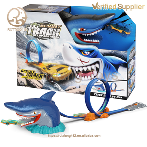 Nouveau produit : Jeu <span class=keywords><strong>de</strong></span> course à éjection avec scène <span class=keywords><strong>de</strong></span> requin, puzzle <span class=keywords><strong>de</strong></span> pistes, véhicules, voitures, jouet - Product Image 4