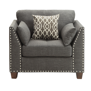 Light Charcoal Linen Modern Leisure Chair-Durable & Soft - Product Image 3