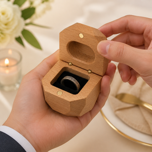 Vietnam Wood <b>Ring</b> <b>Box</b> for Proposal Handcrafted Luxury Engagement <b>Ring</b> Holder for Unique Anniversary and Wedding Gift - Product Image 6