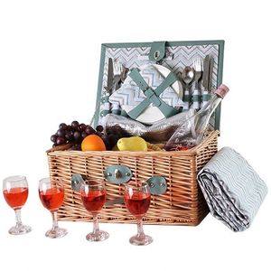Panier en rotin avec couvercle en osier de <span class=keywords><strong>Chine</strong></span>, idéal pour le pique-nique, en forme de maison, avec des tasses, ensembles cercueil - Product Image 6
