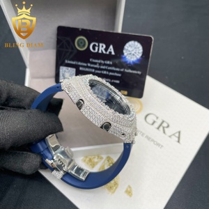 Vỏ đồng hồ Hip Hop GA2100 mạ bạc 925 kiểu mới, đính đá Moissanite VVS, kèm dây đeo và khóa, có chứng nhận GRA - Product Image 4