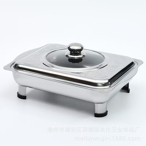 Stainless Steel Picnic <b>Stove</b> With Lid And Handles For Outdoor Use And Hotels Four Legged Design ML-218 - Product Image 4