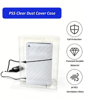 Housse anti-poussière transparente en acrylique PS5, étui de protection ventilé pour console de jeu et usage domestique