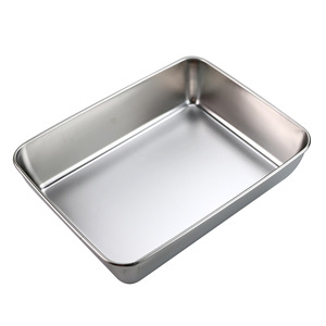 Stainless Steel Food Storage Container Square With <b>Clip</b> On Lid For Fish Steaming Grilling Refrigeration - Product Image 2