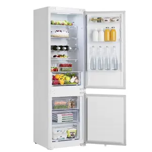Sem congelamento europeu 240l estilo moderno porta dupla embutida geladeira frigorífico