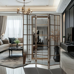 Vosge, rejilla japonesa clásica ETERNAL Marco de hierro partición de pantalla de espejo plegable - Product Image 2