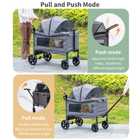 Poussette de voyage de jogging de luxe à 4 roues pliable petite poussette double jumelle pour chien et chat Style moderne