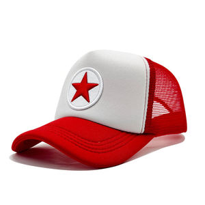 High Quality Custom Printing Embroidery Logo Two Tone 5 Panel Blank Foam Back Mesh Gorras Trucker Hat Baseball <b>Net</b> Cap - Product Image 6