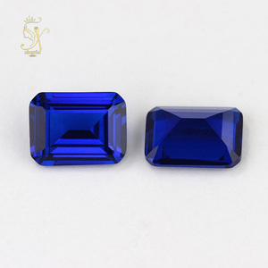 Piedra Preciosa de Espinela Azul Sintética al por Mayor, Corte Esmeralda de 3*5mm a 12*16mm, Espinela Azul 113 #   Piedra de Color - Product Image 2