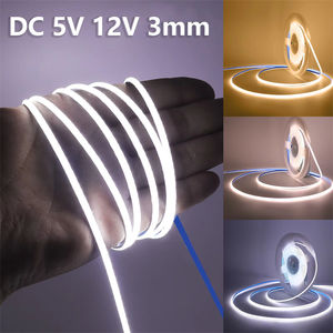 Tiras <span class=keywords><strong>Led</strong></span> Cob flexibles de alta densidad de alta calidad 24V 12V Super <span class=keywords><strong>Fine</strong></span> 3mm 384LED 400LED Iluminación decorativa Luz lineal - Product Image 4