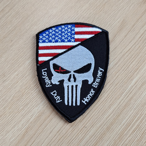 Aksesori seragam Taktis bordir perca bendera Amerika hitam dan putih - Product Image 4