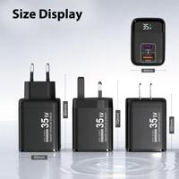 Bloc de charge rapide universel HYTO 35W PD avec affichage numérique intelligent, chargeur mural USB A et ports Type C, adaptateur de charge multi-appareils