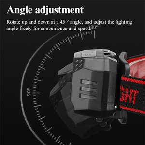 Siêu sáng USB sạc xoay thay đổi không thấm nước dẫn đầu khẩn cấp Đèn pin đèn pha cảm biến đèn pha đèn pha - Product Image 2