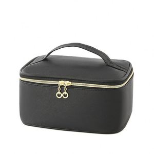 Hot Selling Large Capacity Women's PU Zipper Portable Cosmetic Bag for Travel - Product Image 5