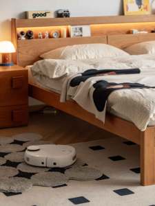 Cama <span class=keywords><strong>de</strong></span> almacenamiento <span class=keywords><strong>de</strong></span> madera maciza <span class=keywords><strong>de</strong></span> lujo <span class=keywords><strong>de</strong></span> media casa moderna con función <span class=keywords><strong>de</strong></span> carga en línea ligera estilo estético para dormitorio - Product Image 3