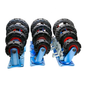 MILLMISS 2吨重型旋转工业脚轮6 8 10 12 14 <span class=keywords><strong>16</strong></span>英寸带制动器的固定旋转橡胶脚轮 - Product Image 1