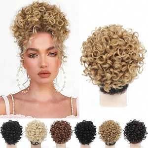 Perruques Xingyuan, postiche synthétique bouclé, chignon à grosses boucles, style K-silk P-silk FQ pour femmes - Product Image 3