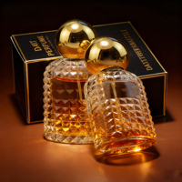 Flacon de parfum de luxe en verre taillé diamant, bouchon diamant, finition mate, diffuseur à bâtonnets, flacon vide transparent pour parfum, vaporisateur de marque