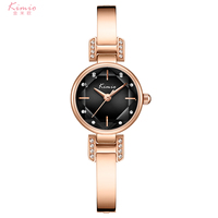 Montre-bracelet de luxe Kimio pour femme, cadran en cristal facetté avec décoration en strass, montre-bracelet à quartz