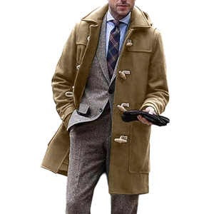 Manteau d'hiver pour <span class=keywords><strong>homme</strong></span> - Capuche, fermeture à boutons, mi-long, vêtements d'extérieur Sehe Fashion - Product Image 2