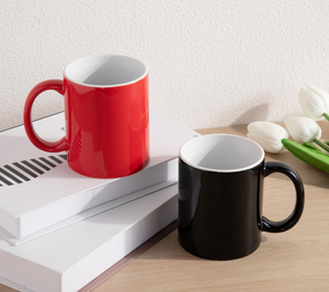Mug à sublimation droit rouge et noir à l'extérieur, blanc à l'intérieur, avec logo personnalisé, transfert thermique, cadeau promotionnel, vente en gros pour supermarchés - Product Image 3