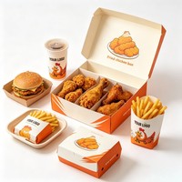 Boîtes d'emballage pour la restauration rapide à emporter, emballages en carton, boîtes en papier, carton blanc/papier kraft, boîte à poulet frit