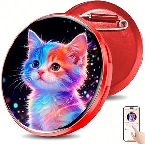 Badge numérique connecté Bluetooth avec écran tactile HD de 1,85 pouces, rechargeable, personnalisable avec logo, IA intégrée, open source et API ouvertes - Product Image 1