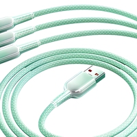 Kabel Data USB-C Tiga-dalam-Satu 66W Ice-crystal Gradient, Pengisian Daya Super Cepat untuk Smartphone, Tersedia Grosir