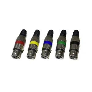 Conector xlr macho para fêmea colorido, 3 pinos