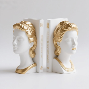 แจกันเรซิ่นแบบกำหนดเอง: งานปั้นศีรษะผู้หญิงอเมริกันแบบ 3 มิติ พร้อมการลง<span class=keywords><strong>ส</strong></span>ีด้วยมือ ของตกแต่งบ้านสมัยใหม่และดอกไม้ศิลปะ - Product Image 3