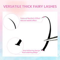 Extensions de cils DIY, courbure D, longs cils effet fée, 12 rangées, 18-26mm, en fibres synthétiques, pour salon et usage domestique