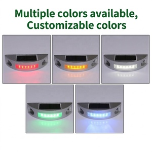 Borne lumineuse solaire LED demi-lune étanche, boîtier en aluminium moulé sous pression, éclairage actif, IP68, avertissement prismatique haute intensité - Product Image 2
