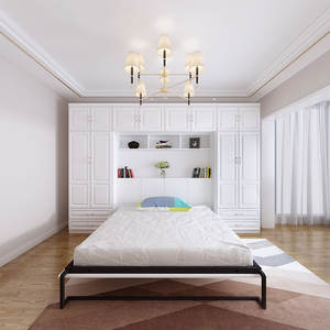 Небольшие квартиры многофункциональная настенная кровать шкаф однотонная панель Складная Скрытая кровать шкаф для домашнего использования кровать Murphy - Product Image 2