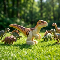 Figuras de Dinosaurios de Bloques de Construcción Personalizadas, Set de 10 Mini Juguetes de Animales, Recuerdos de Fiesta, Regalos Educativos para Niños, ABS, Venta al Por Mayor