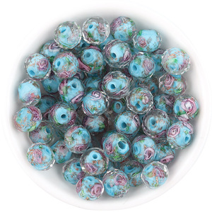 8/10/12mm multicolore <span class=keywords><strong>Murano</strong></span> trasparente fiore sfaccettato Lampwork cristallo <span class=keywords><strong>perline</strong></span> <span class=keywords><strong>di</strong></span> <span class=keywords><strong>vetro</strong></span> per gioielli braccialetto fai da te fare mestiere - Product Image 6