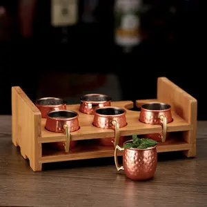 60ML Cocktail Electroplating Spirit Drum Mule Cup Set Gift Mini Stainless Steel Custom Hammer Point 1oz Moscow Copper Mug