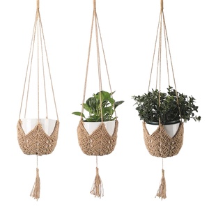 3-Gói Dệt Tay Cây Gai Dầu Dây Treo Trồng Sáng Tạo Móc Thiết Kế Trong Nhà/Ngoài Trời Trang Trí Thực Vật Giỏ Cho Vườn Ứng Dụng - Product Image 2