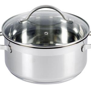 KARL KRGER Roasting Pot 2.5 L Stainless Steel <b>With</b> Glass <b>Lid</b> For Even Cooking - Product Image 1