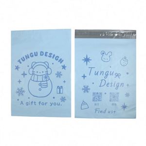ถุงพลาสติกกันน้ำสำหรับส่งของแบบพิมพ์ลาย สีฟ้าอ่อน ทนทาน ย่อยสลายได้ รับน้ำหนักได้มาก เหมาะสำหรับการจัดส่งด่วน - Product Image 1