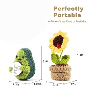 Hot-selling Positive Funny Doll Wool Crocheted Finished Potato Sunflower <b>Gift</b> <b>Box</b> Potted Ornaments <b>Gift</b> <b>Box</b> Set <b>Christmas</b> <b>Gift</b> - Product Image 6