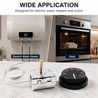 Thermostat pour cuisinière à crêpes et bain-marie - Sonde à base blanche WHD-P, matériaux écologiques certifiés RoHS, incubateur d'œufs