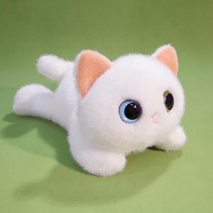 Simpatico gatto con gli occhi grandi ricamato Super morbido peluche letto cuscino regolabile in altezza Stress sollievo per i bambini - Product Image 5