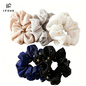 IFOND Chouchous en Chiffon <span class=keywords><strong>et</strong></span> Tulle Étoile à Cinq Branches Simples <span class=keywords><strong>et</strong></span> Élégants pour Femmes, Accessoires de Mode pour Cheveux, Vente en Gros - Product Image 1