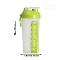 Zoomcare 7 jours voyage tasse d'eau pilules 2-en-1 boîte de rangement OEM Logo boîte à pilules PP plastique pilule conteneur médecine Xiamen