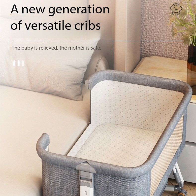 ORANGLES Portable Multifunctional Baby Bassinet Bed – Foldable Newborn Baby Crib with Large Splicing Design & Mobile Portable Nursery Bed - angled perspective - Image 4 of 4 | excellent for daily use | New York | Free Shipping ORANGLES