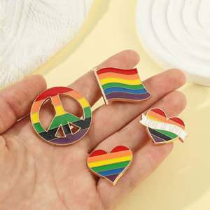メーカー<span class=keywords><strong>Love</strong></span> Is <span class=keywords><strong>Love</strong></span> LGBTプライドレインボーフラッグソフトエナメルブローチ帽子服ネクタイスカーフボタンピンバッジカスタムラペルピン - Product Image 4