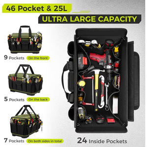 Sac à outils robuste, sac à outils portable de grande capacité et durable pour les charpentiers, les électriciens et les travailleurs de la maintenance - Product Image 3