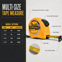 Ruban à mesurer en acier rétractable compact GSFixtop3/5/7.5/10m, logo personnalisé, étui en ABS pour la vente au détail et en gros